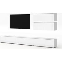 AX LIVING Wohnwand weiß Loriano V Matt/Hochglanz Anbauwand 300 cm