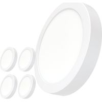 LED ATOMANT Confezione da 5 Plafoniera LED da Soffitto Rotonda 220mm 20W, Colore Bianco Freddo (6500K), 1800 Lumens, Driver incluso