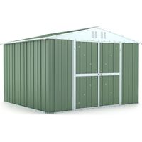 Casetta Box da Giardino in Lamiera di Acciaio Porta Utensili 327x269x217 cm Enaudi Verde