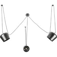 Plafonnier moderne métal gris, 3 lumières, E27 16x18cm
