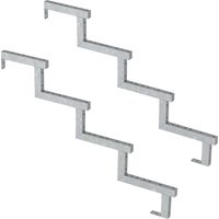 2er Set Stahl Treppenwange 4 Stufen - Option für Setzstufen-Höhe 68cm