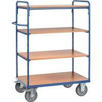 Fetra Etagenwagen mit 4 Böden aus Holz 1000x600mm Ladefläche