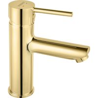 Rubinetto per lavabo a pavimento Fiesta, tappo a scatto in plastica, oro