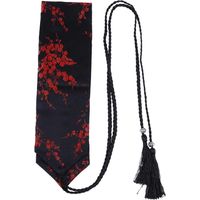 Ceinture kimono brodée à pompons, style ethnique japonais (1 pièce)-68X9.5CM-Red