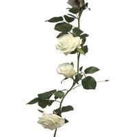 Guirlande roses factices L145cm composée de 7 sublimes roses Crème - couleur: Crème