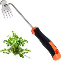 Désherbeur manuel multifonction à 4 dents, avec manche ergonomique en caoutchouc, idéal pour le désherbage et la plantation dans les jardins, les fermes et les jardins.