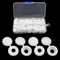 100 pièces Cache Vis en Plastique Blanc Cache Vis à Charnière Bouchon Plastique à Vis avec Boîte de Rangement pour Meubles Placards Étagères