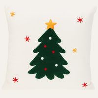 Coussin décoratif, motif de Noël, blanc 44 x 44 cm