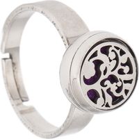 Bague diffuseur d'huiles essentielles en acier inoxydable réglable pour femme - Modèle aromathérapie portable