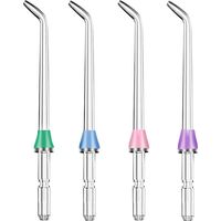 Lot de 4 pointes de rechange pour compatibles avec Waterpik Water Flosser, têtes de rechange , compatibles avec l'hydropulseur Waterpik et le fil dentaire