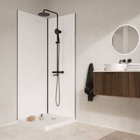 Pack 2 paneles murales aluminio blanco 80x210 y perfiles negros WALL'IT