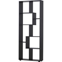Biblioteca Estrecha 8 Estantes Librería 70x24x178 cm Noir