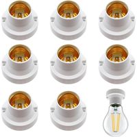 8 Douille Ampoule E27, Plastique Et Métal, Blanc, Pour Plafonnier Et Applique Murale