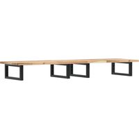 Étagères de rangement,Étagère de vasque murale acier et bois massif d'acacia CFW35063