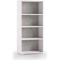 Libreria ufficio design moderno studio soggiorno 4 vani bianco grigio