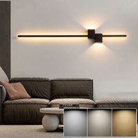 60 cm LED-Wandleuchte, kreative Nachttischlampe, dekorative Innenbeleuchtung, 3 einstellbare Farbtemperaturen, Schwarz