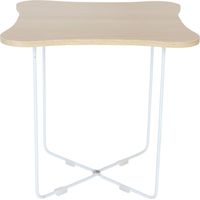 Mesa auxiliar Relaxdays, HxBxT: 40 x 40 x 40 cm, escandinavo, MDF y metal, mesa cuadrada, natural/blanca.