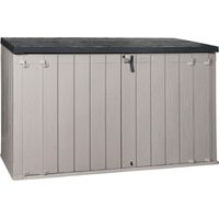 Toomax Stora Way plus 3XL da 2770 litri, capanno porta attrezzi 216x109x140h cm, colore grigio talpa/antracite, porta biciclette con coperchio assistito, resistente ai raggi UV, per esterni