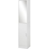 Mobile colonne bagno legno 5 ripiani anta specchio aprile bianco 32x28x162 cm