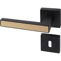 Poignée de porte d'intérieur Premium noir mat Chêne Naturel à clé - Reivilo