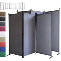 2 Stück Paravent 4 Teilig 165 x 220 cm Rotorange - Garten & Balkon Sichtschutz Stellwand Innen & Außen - Raumteiler Trennwand Faltbar Blickdicht & Wetterfest
