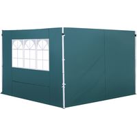 Paredes Laterales 3x3 m Tela Oxford con Ventana, Repuesto para Cenador, Verde Oscuro, 300x200 cm