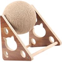 Juguete de madera para gatos de 1 pieza con bola rascadora de sisal, árbol para gatos duradero y entretenido con ayuda para trepar.