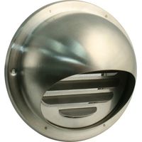 Marley Ablufthaube für außen Ø 100 mm, mit Fliegengaze, Edelstahl Lüftungsgitter