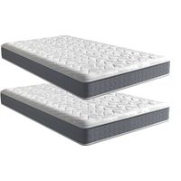 Hobag – Lot de 2 matelas mémoire de forme 90x190cm – Épaisseur 17 cm – 7 zones de confort – Soutien ergonomique – Haute densité