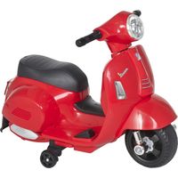 Vespa électrique pour enfants, avec lumières LED et effets sonores, idéale pour les enfants de 18 à 36 mois, rouge.