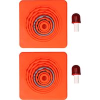 Ortviai Cônes de Sécurité Routière Pliables 45 cm – 2 Pièces Orange avec Collier Réfléchissant et 2 Lampes LED