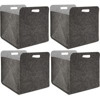 4 Scatole di Feltro Set 33x33x38 cm Cesto Borsa per Scaffali Ikea Kallax Grigio