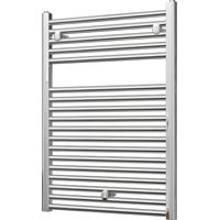 Roma - Chrome Heated Towel Rail - H842mm x W600mm - Straight