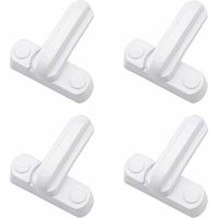 Lot de 4 bloqueurs de fenêtre avec vis de fixation, Verrou de porte/fenêtre en,Pour Divers Porte et Fenêtre et Sécurité de la Maison UPVC/PVC- Facile à installer