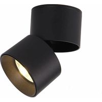 Foco de techo LED giratorio FOREHILL de 7 W, ángulo ajustable, luz de techo COB, rotación de 360° (blanco cálido 3000 K) (negro)