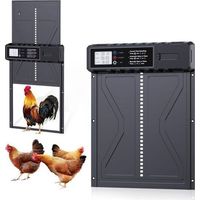 Porte Automatique Poulailler, Batterie avec Écran LCD Programmable Étanche, Porte Automatique Poulailler en Aluminium avec Minuterie, Porte Poulailler Automatique, Ouvre-Porte Vertica
