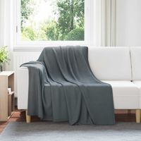 vidaXL Jeté Gris foncé 200 x 150 cm Toison