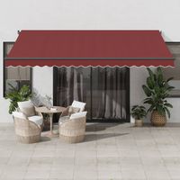 Store banne-Auvent rétractable automatique bordeaux 450x350 cm