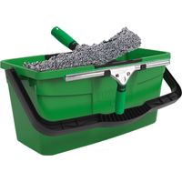 Unger Fenster Reinigungs-Set Fensterwischer, Mikrofaser-Bezug, Eimer 12 L, 35 cm