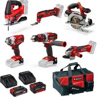 Pack 6 machines 18V + batteries + sac de transport - EINHELL
