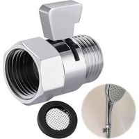 Stop Douche, Vanne D'arrêt Pour Pomme De Douche Vanne D'angle, d’Arrêt Chrome G1/2 Universelle, Bouton Stop Douchette Laiton Anti-Fuite, 1/2 Chromé pour Tuyau, Pommeau et Poire