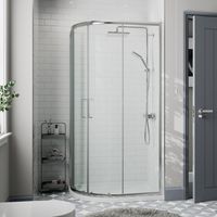 1200 x 800mm LH Offset Quadrant Shower Enclosure Framed 8mm Glass Tray Waste