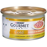 Gourmet Gold Katzenfutterstücke in leckerer Soße mit Hühnchen, 85 g