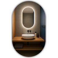Espejo LED Ovalado 70x100 Impermeable IP65 Colgable Vertical Horizontal LUNA