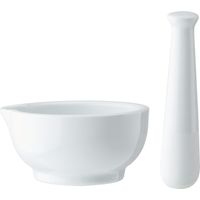 Mikasa Mortier et pilon en porcelaine, mortier et pilon blanc pour moudre les herbes et les épices, emballage cadeau, lavable au lave-vaisselle