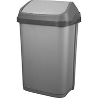 Poubelle automatique 50 litres – Couvercle basculant gris – Pour espaces confinés – Matériaux recyclés – Aluminium Et Plastique