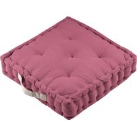 Epais coussin de sol en coton uni rose