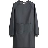 Tablier Femme Ménage Impérmeable Blouse Travail Femme avec Poches Tablier à Manches Longues pour Maison Jardin