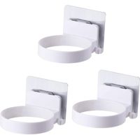 3PCS Wall Mounted Hair Dryer Holder, Hair Dryer Holder Mounting Bracket, Self Adhesive Suction Cup Hair Dryer Rack, for Bedroom, Toilets, Hair Salon (White)