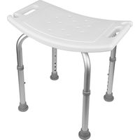 Tabouret de Douche, Ergonomique réglable en Hauteur, Tabouret Baignoire Antidérapant Rectangulaire, Pieds antidérapants, Blanc